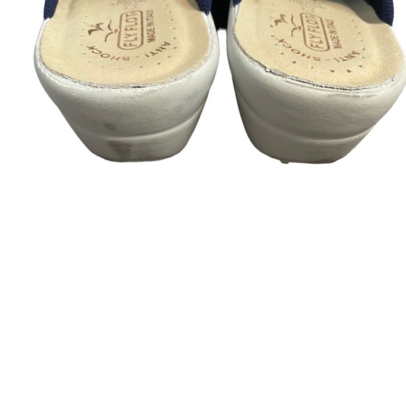 Fly Flot Women's 39 US 8 Blue Mesh Anti-Shock Anatomic Wedge Mule Clogs ITALY - Picture 4 of 6